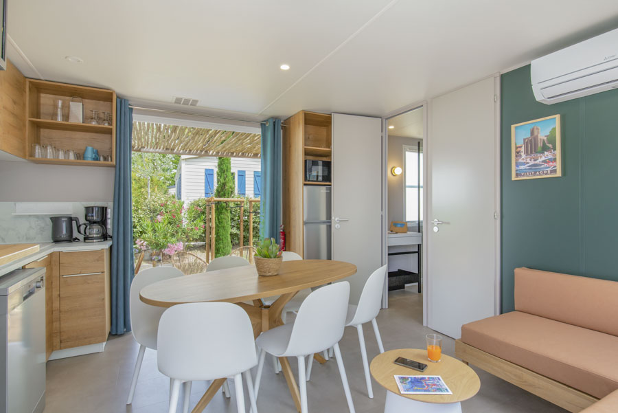 camping herault cap dagde location mobil home 3chambres